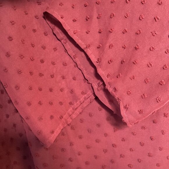 Style & Co NWT Womens Med Eyelet Red 2-pc 3/4 Bell Sleeve Velvet Sheer Tunic Top - Picture 4 of 13